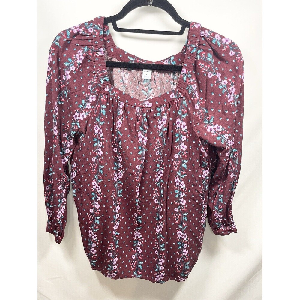 Old Navy  Floral Square Neckline Relaxed Peasant Top Size M